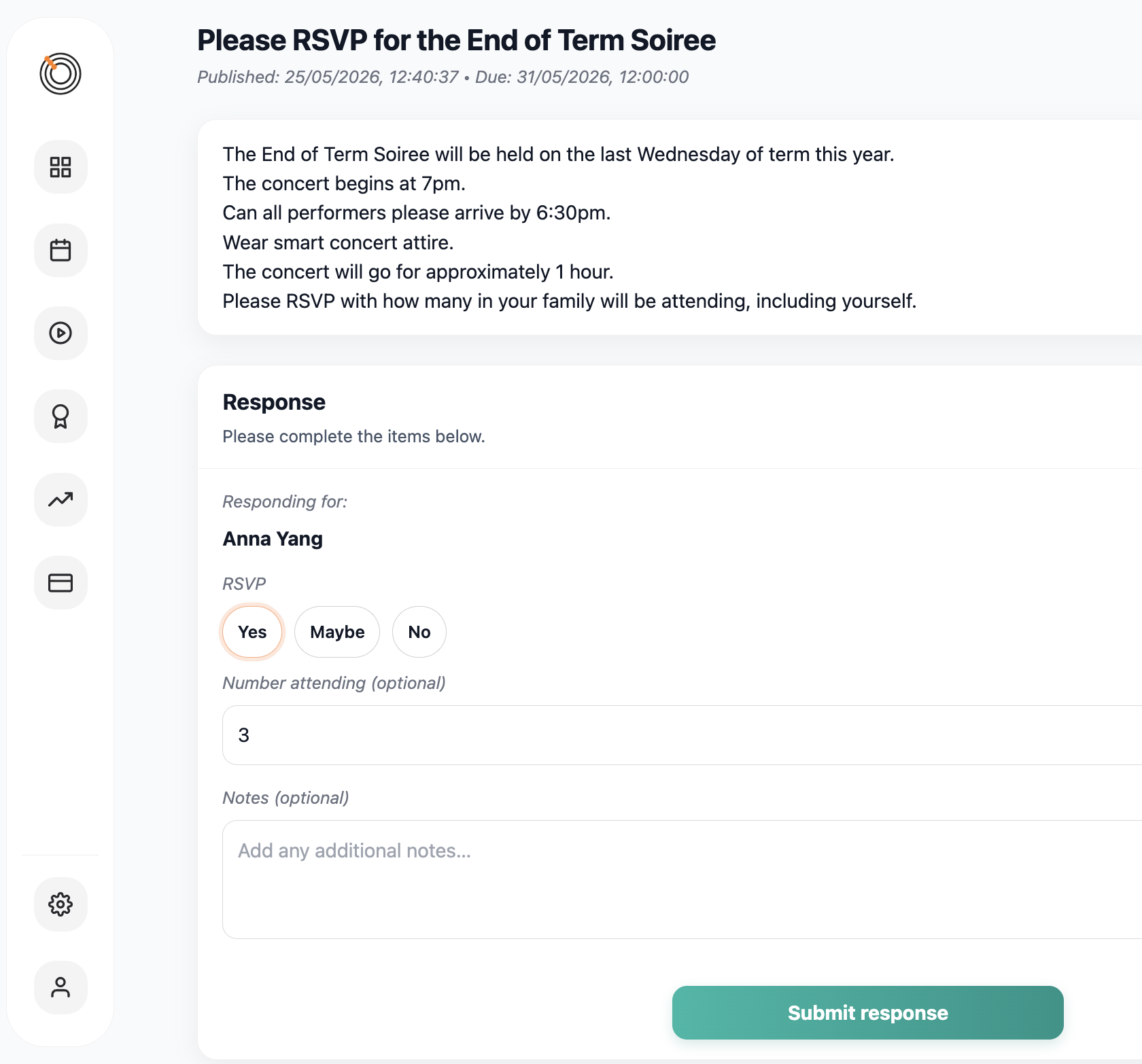 News and announcements in the Family Hub