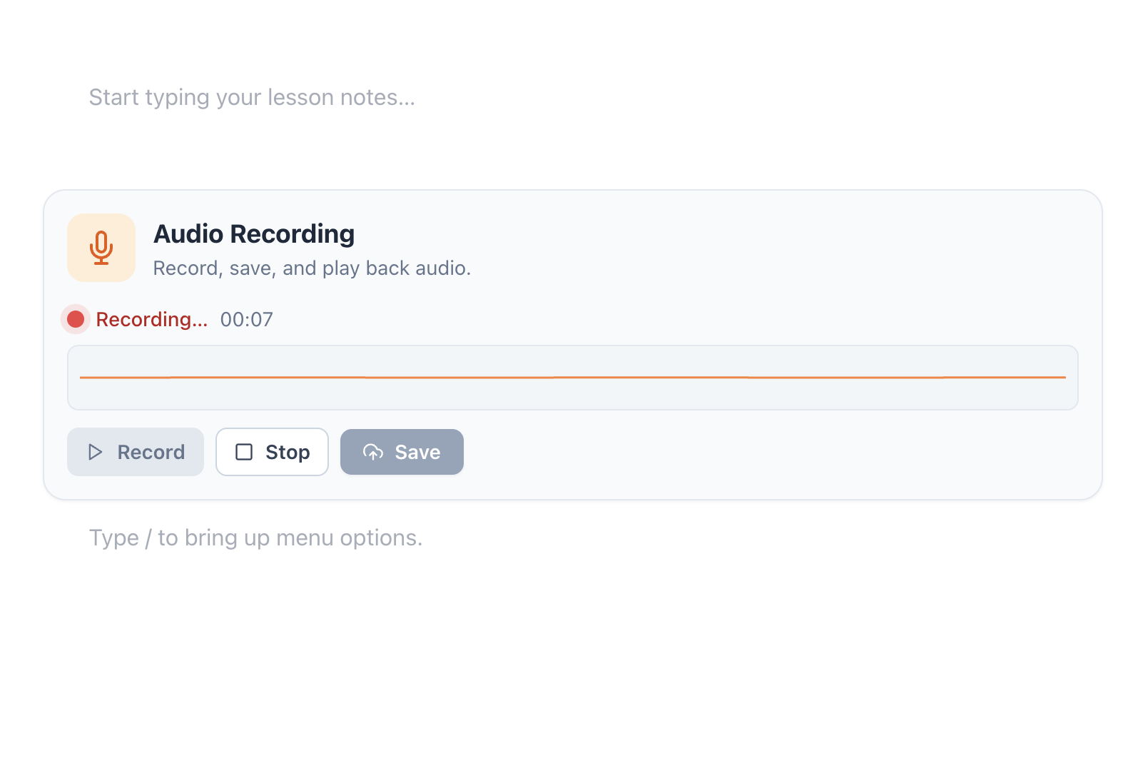 Record audio tool