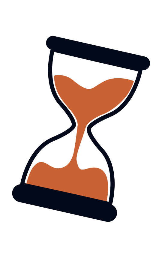 Sand timer representing a fast and easy teacher-friendly setup demo