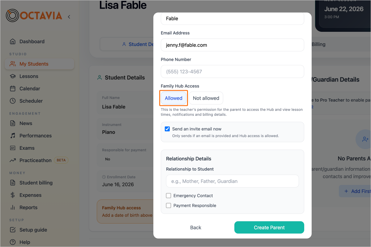 Step 6 - Hub Access will be set to "Allowed" by default