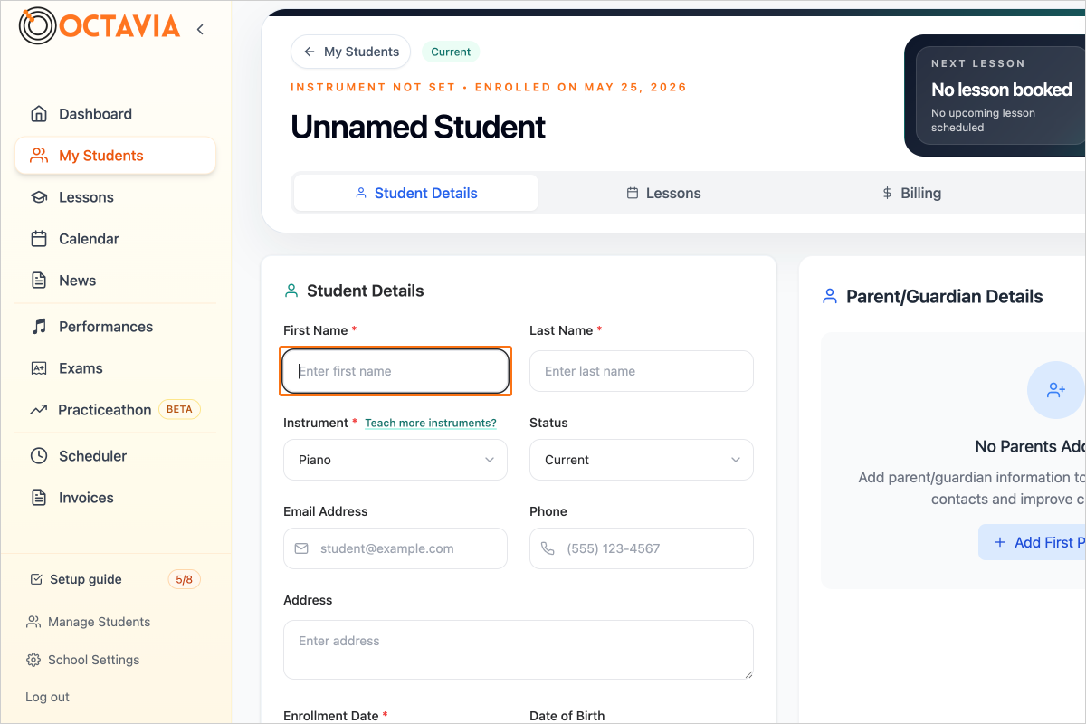 Step 3 - Enter the Student's First Name
