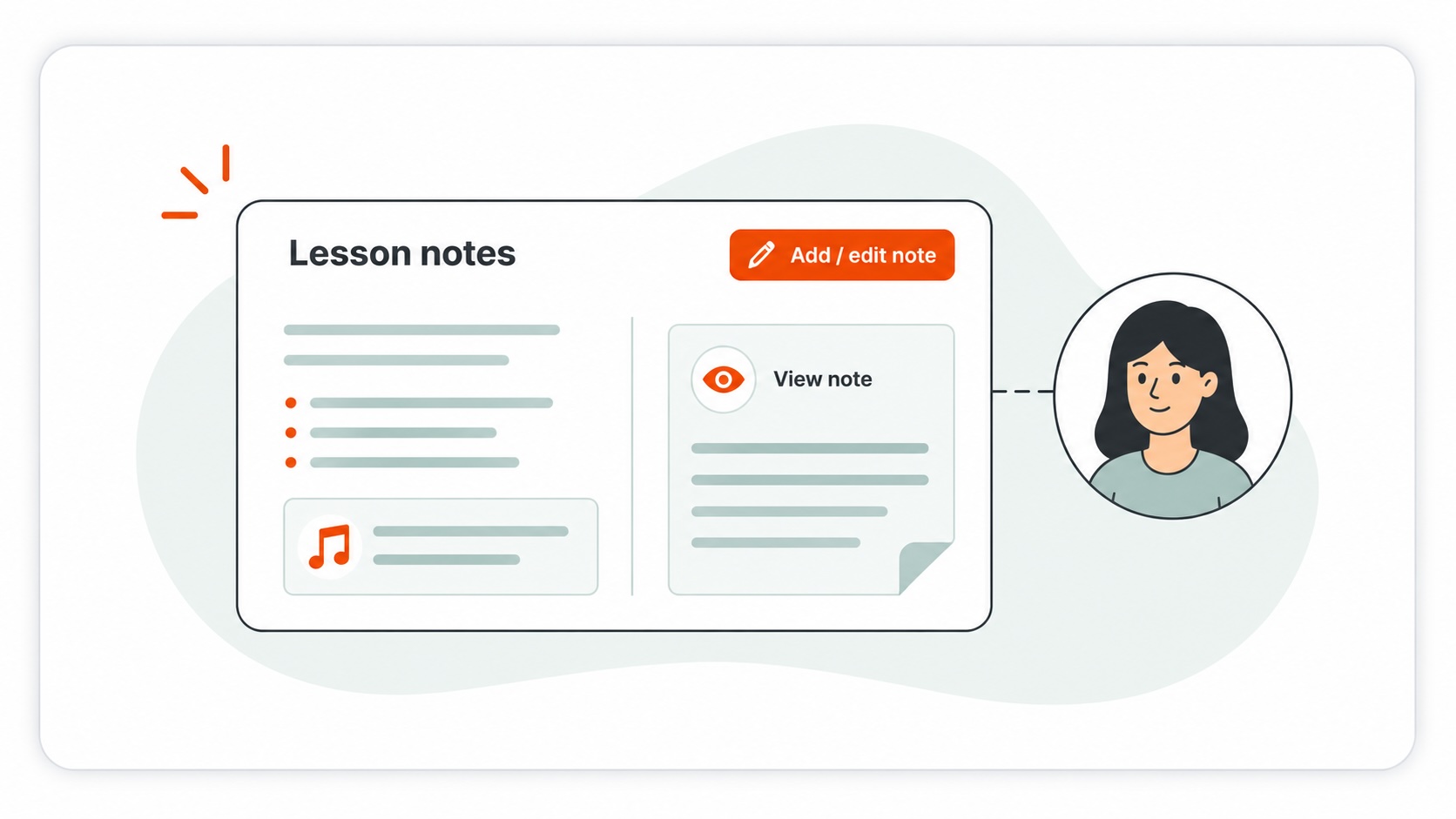 How to add or view lesson notes