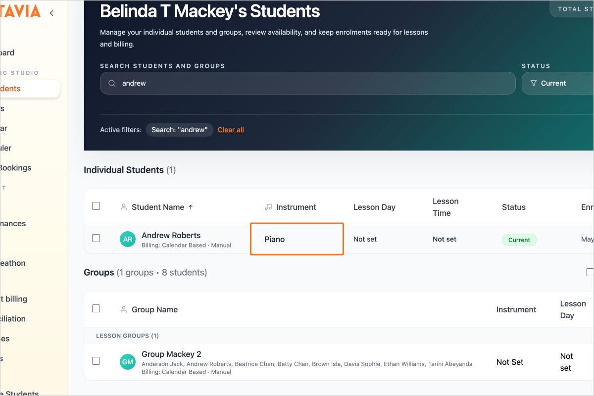 Step 5 - Go to the My Students page