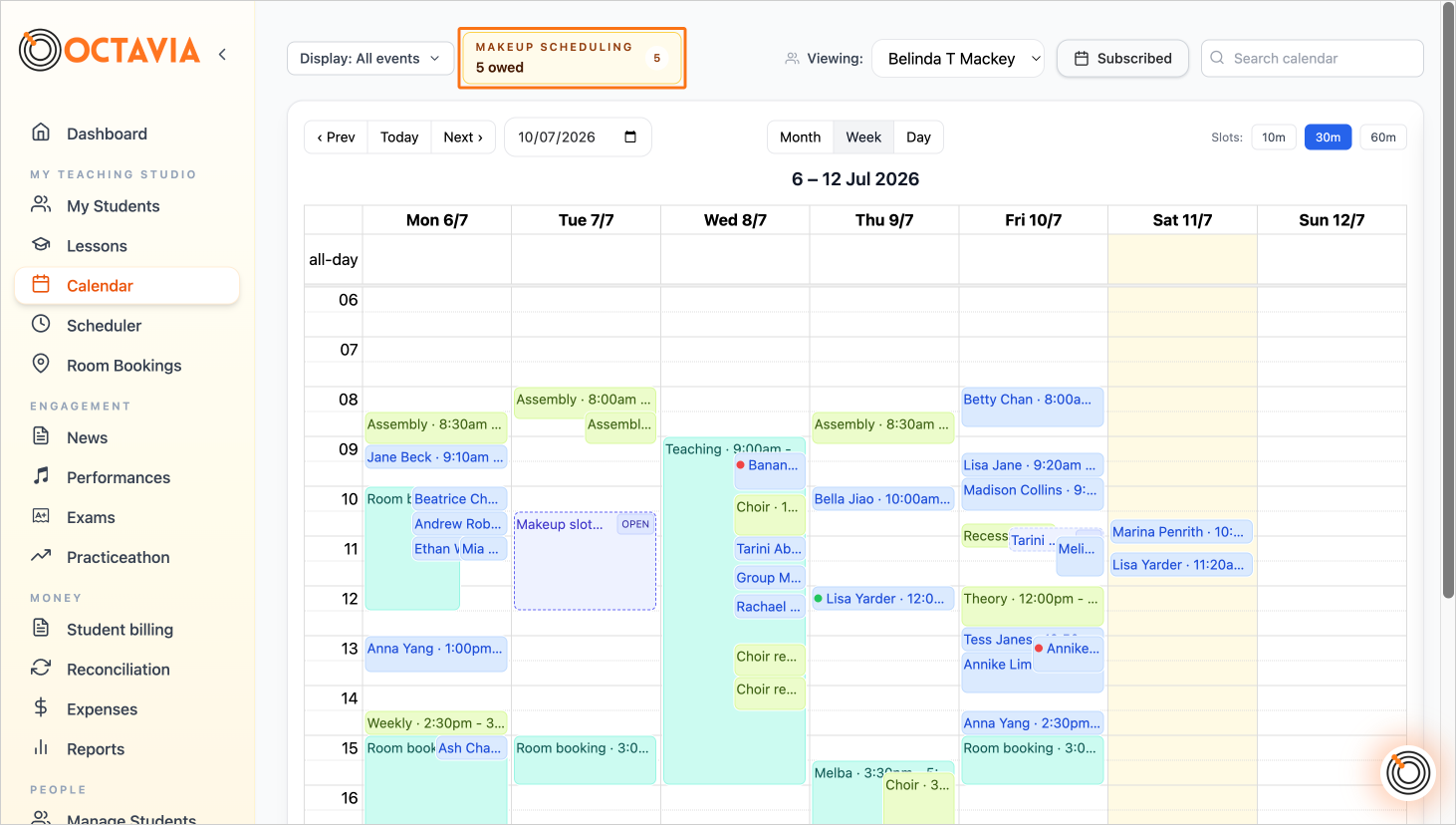 Step 12 - Open the Makeup Scheduling card