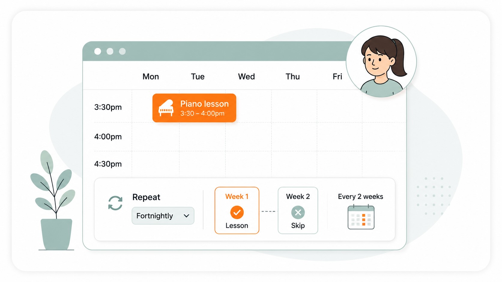 How to set up a fortnightly student
