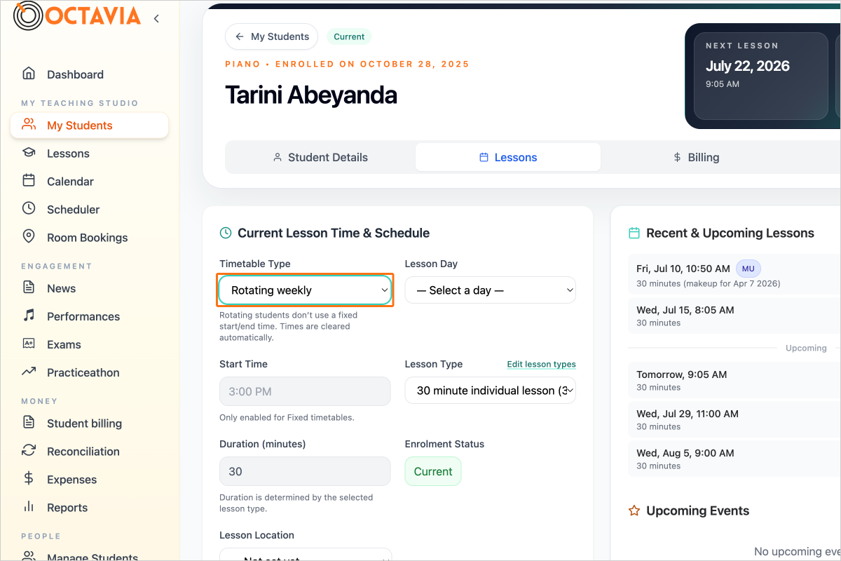 Step 8 - Define Timetable Type and select Fixed